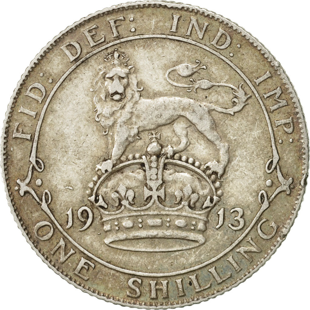 Great Britain, George V, Shilling, 1913, EF(40-45), Silver, KM:816