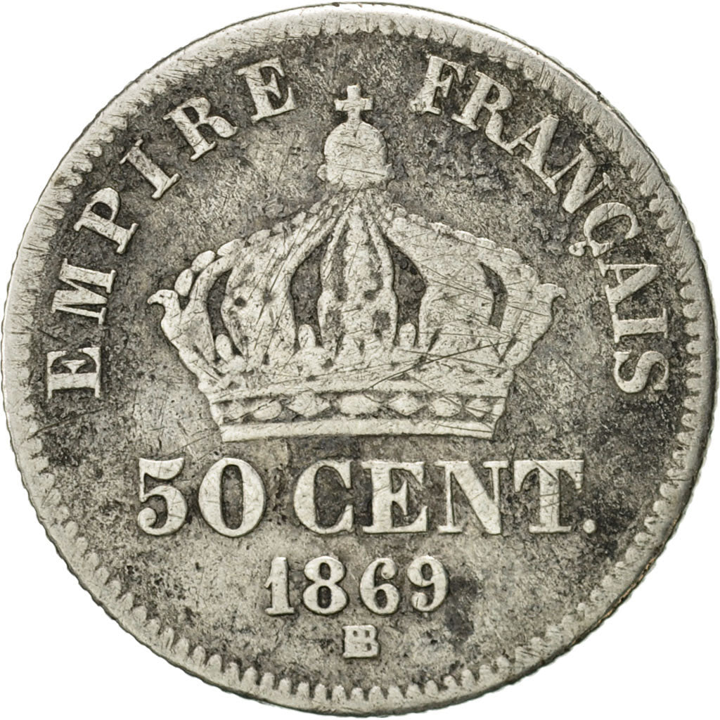 Coin, France, Napoleon III, Napoléon III, 50 Centimes, 1869, Strasbourg