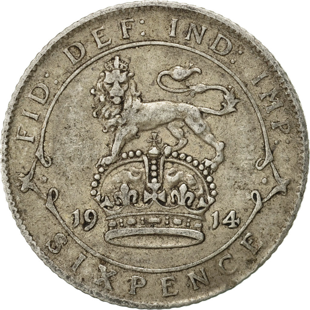 Great Britain, George V, 6 Pence, 1914, VF(30-35), Silver, KM:815