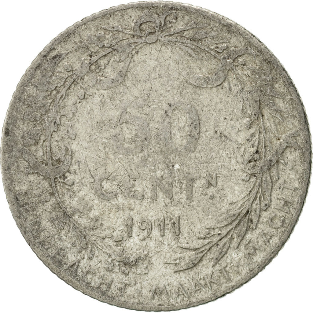 Moneta, Belgia, 50 Centimes, 1911, VF(20-25), Srebro, KM:71