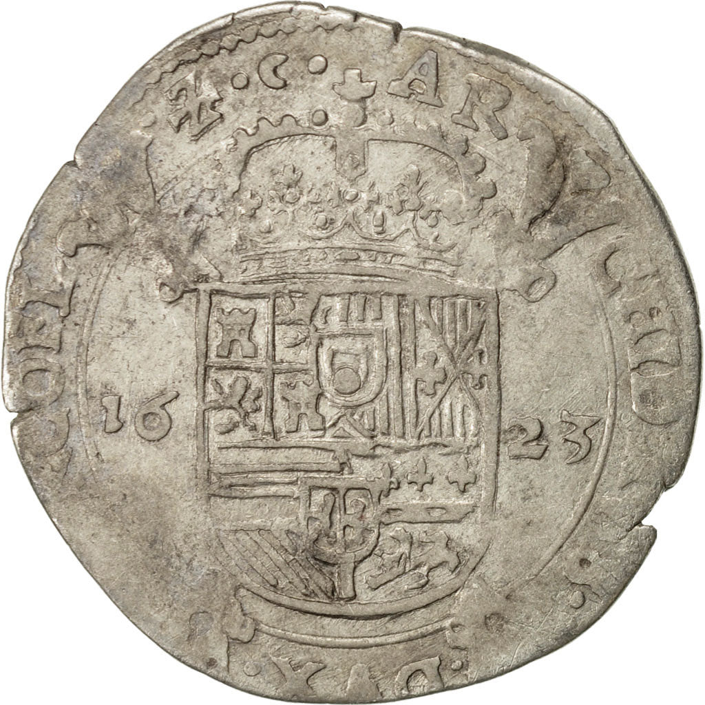 Spanish Netherlands, Flanders, Escalin, 1623, Bruges, EF(40-45), Silver, KM:31