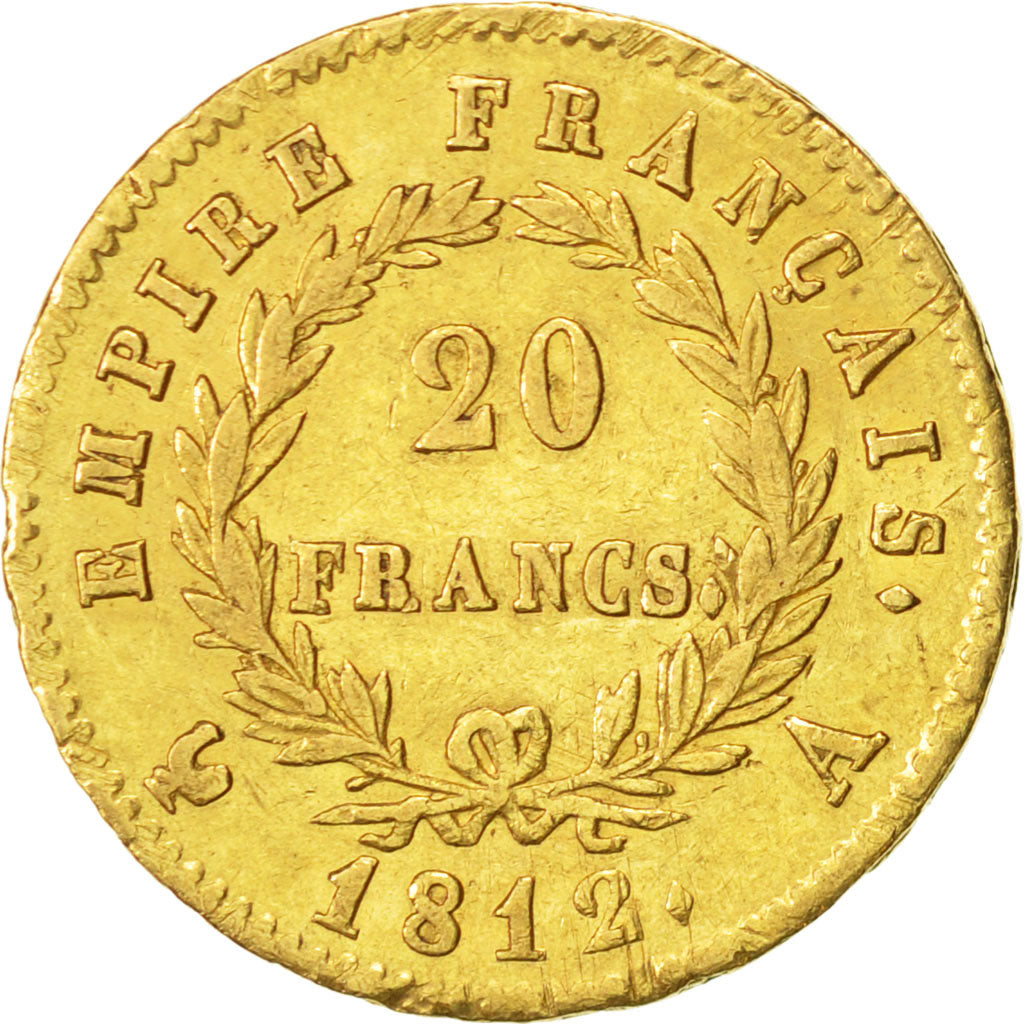 Monnaie, France, Napoléon I, 20 Francs, 1812, Paris, TTB, Or, KM:695.1