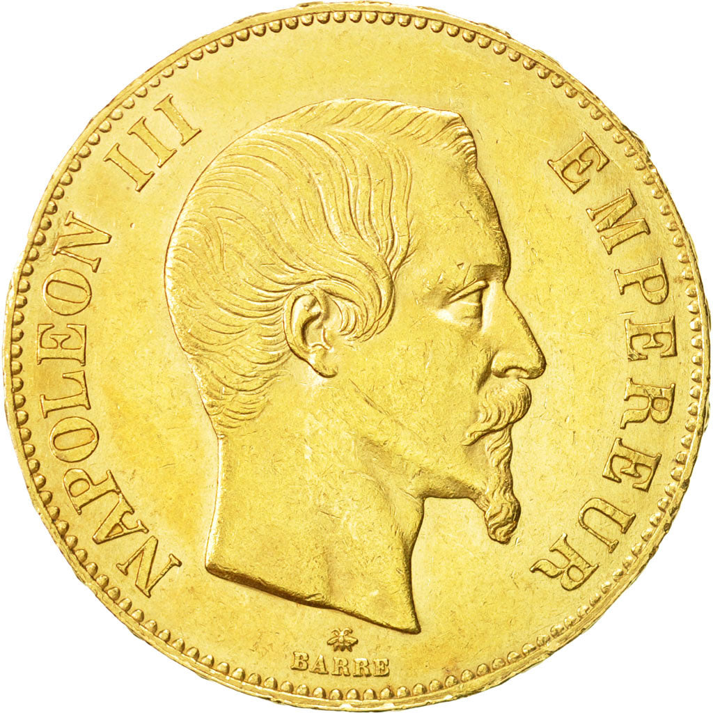 France, Napoleon III, 100 Francs, 1859, Strasbourg, TTB, Or, Gadoury:1135