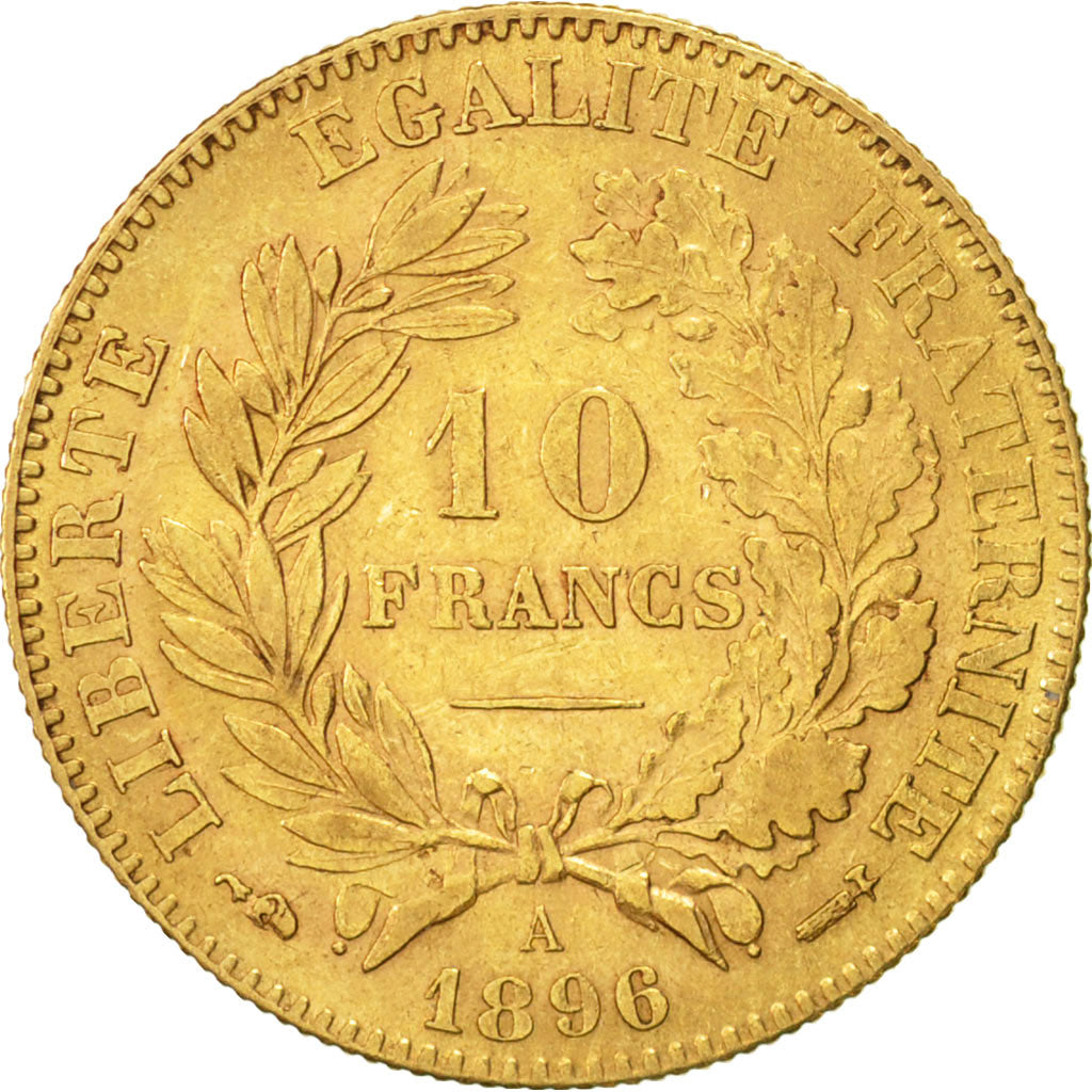France, Cérès, 10 Francs, 1896, Paris, TTB, Or, KM:830, Gadoury:1016