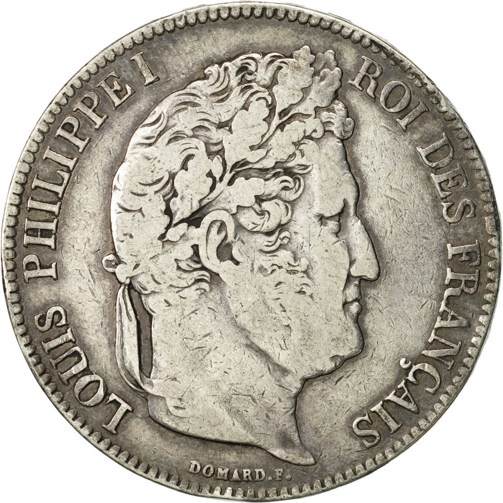 Coin, France, Louis-Philippe, 5 Francs, 1834, Lyon, VF(30-35), Silver, KM:749.4