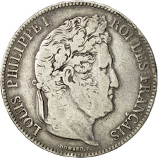 Coin, France, Louis-Philippe, 5 Francs, 1834, Lyon, VF(30-35), Silver, KM:749.4