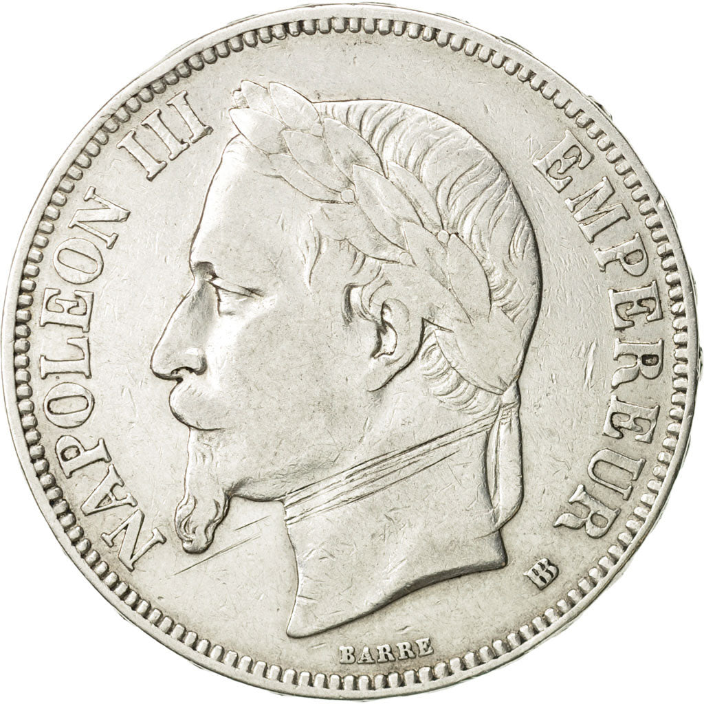 France, Napoléon III, 5 Francs, 1868, Strasbourg, TB+, Argent, Gadoury 739