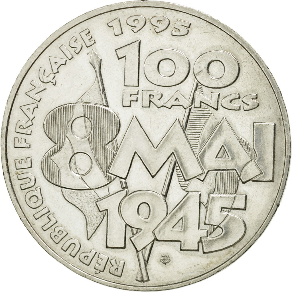 Münze, Frankreich, 8 mai 1945, 100 Francs, 1995, VZ+, Silber, KM:1116.2