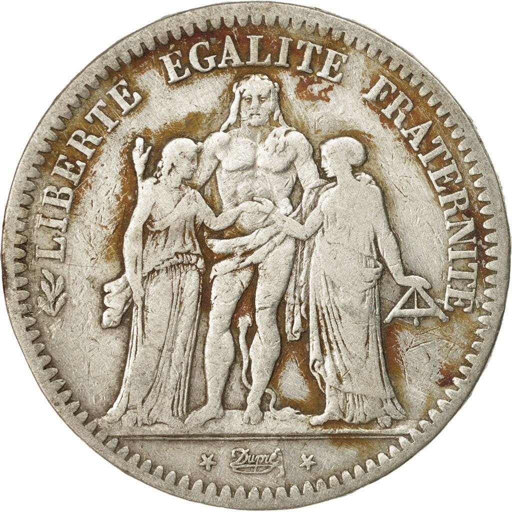Francia, Hercule, 5 Francs, 1849, Strasbourg, MB, Argento, KM:756.2, Gadoury:683