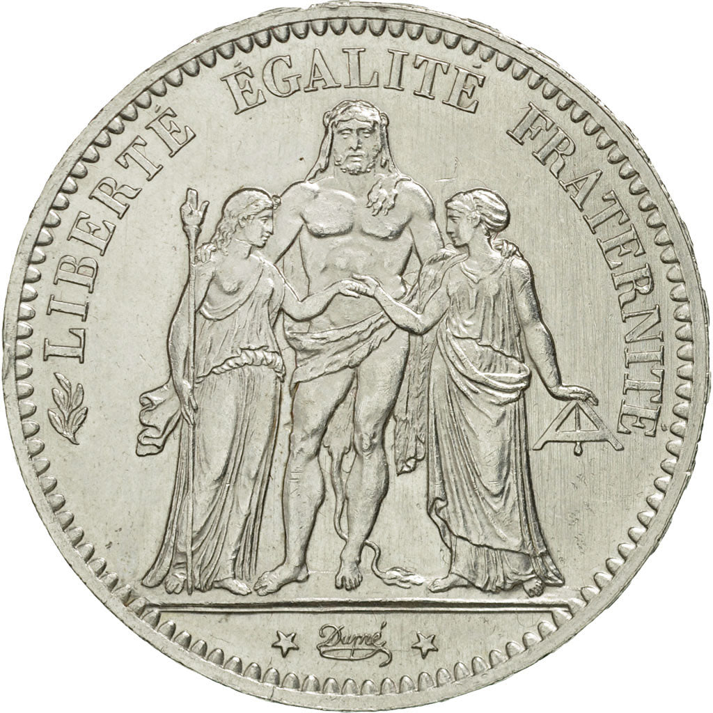 Coin, France, Hercule, 5 Francs, 1877, Paris, MS(64), Silver, KM:820.1