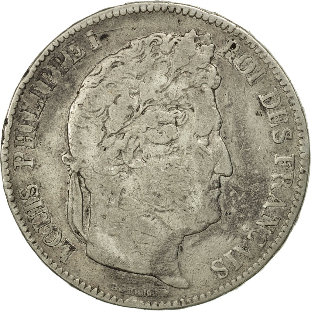 Moneta, Francia, Louis-Philippe, 5 Francs, 1841, Bordeaux, MB, Argento