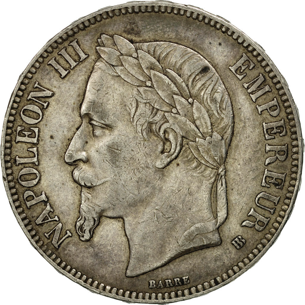 France, Napoléon III, 5 Francs, 1867, Strasbourg, EF(40-45), Silver, KM:799.2