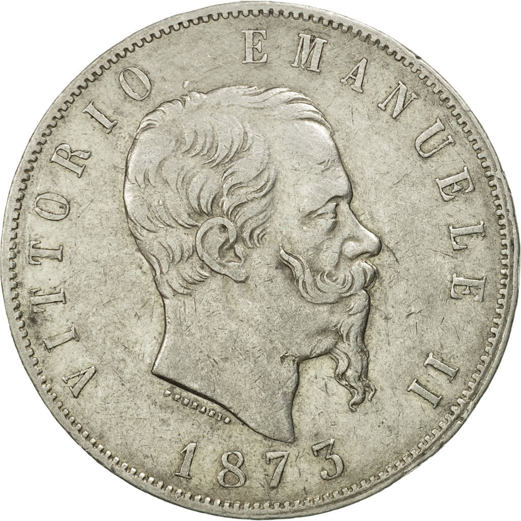 Monnaie, Italie, Vittorio Emanuele II, 5 Lire, 1873, Milan, TTB, Argent, KM:8.3