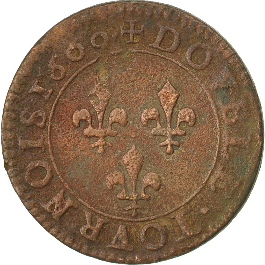 Monnaie, France, Henri IV, Double Tournois, 1600, Paris, TB+, Cuivre, CGKL:222