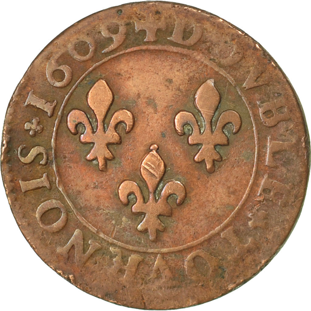 Francia, Henri IV, Double Tournois, 1609, Lyon, MB, Rame, CGKL:202A