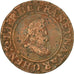 France, Henri IV, Double Tournois, 1607, Lyon, VF(20-25), Copper, CGKL:202A