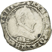 Francia, Henri III, Franc au Col Plat, 1582, Bayonne, BC+, Plata, Sombart:4714