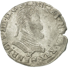 Moneda, Francia, Henri IV, Demi Franc, 1603, Toulouse, MBC, Cobre, Sombart:4824