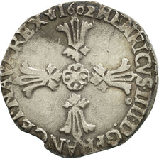 Moneda, Francia, Henri IV, 1/4 Ecu, 1602, Rennes, MBC, Cobre, Sombart:4686