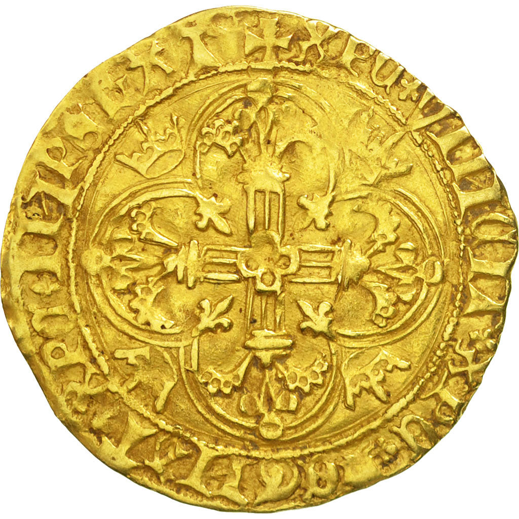Munten, Frankrijk, Charles VII, Royal d'or, Angers, ZF, Goud, Duplessy:455