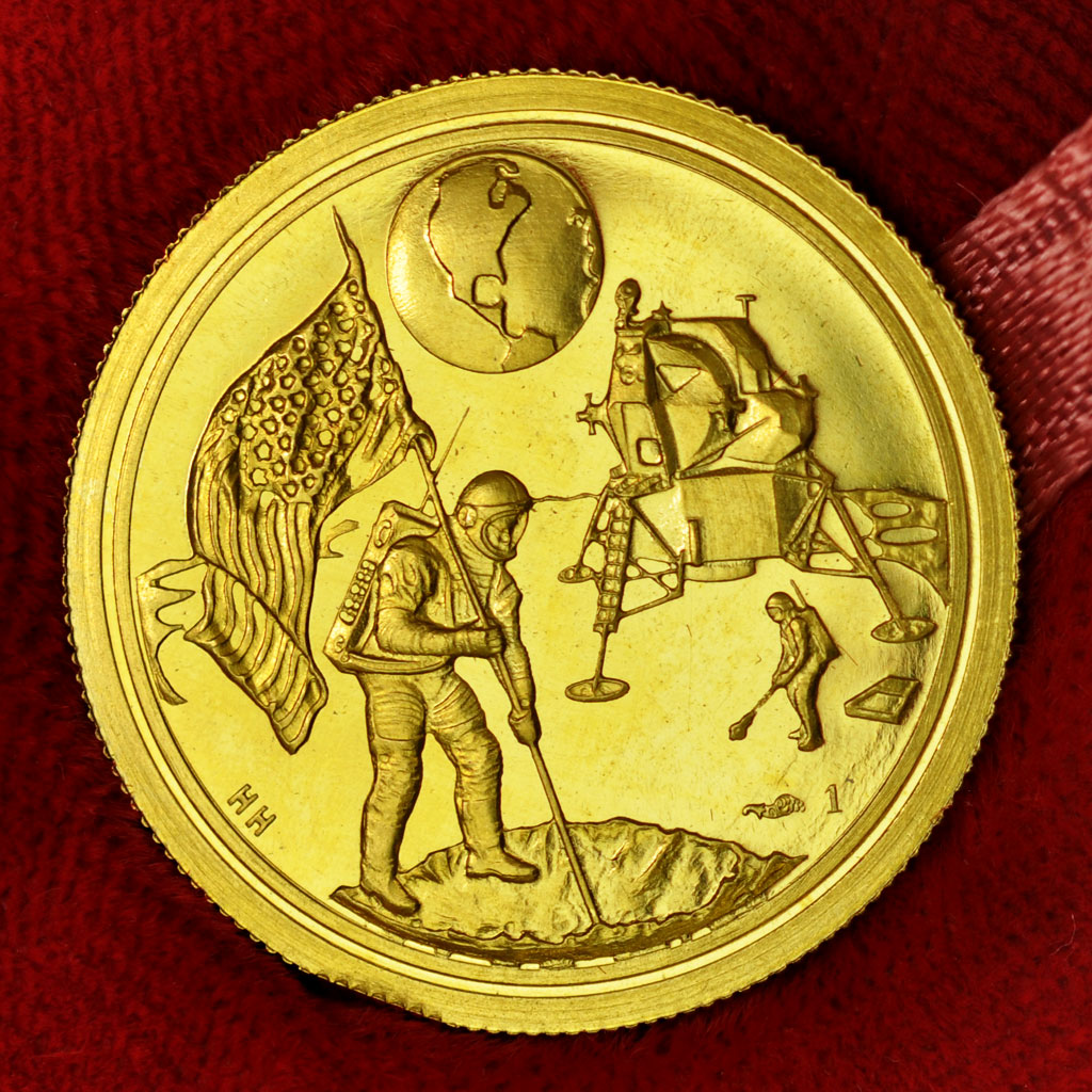 France, Medal, Landing on the Moon, 1969, Monnaie de Paris, SPL, Or