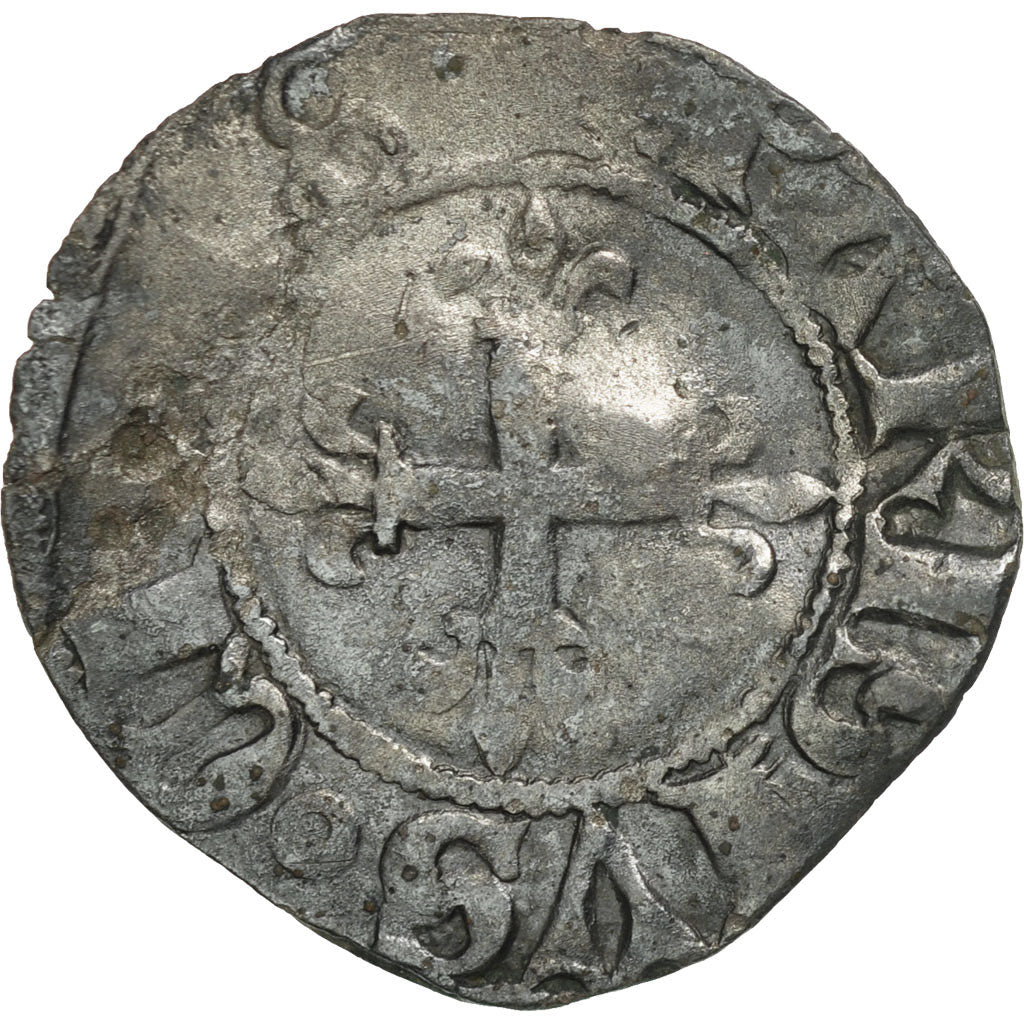 Coin, France, Charles VI, Denier Parisis, VF(20-25), Billon, Duplessy:398