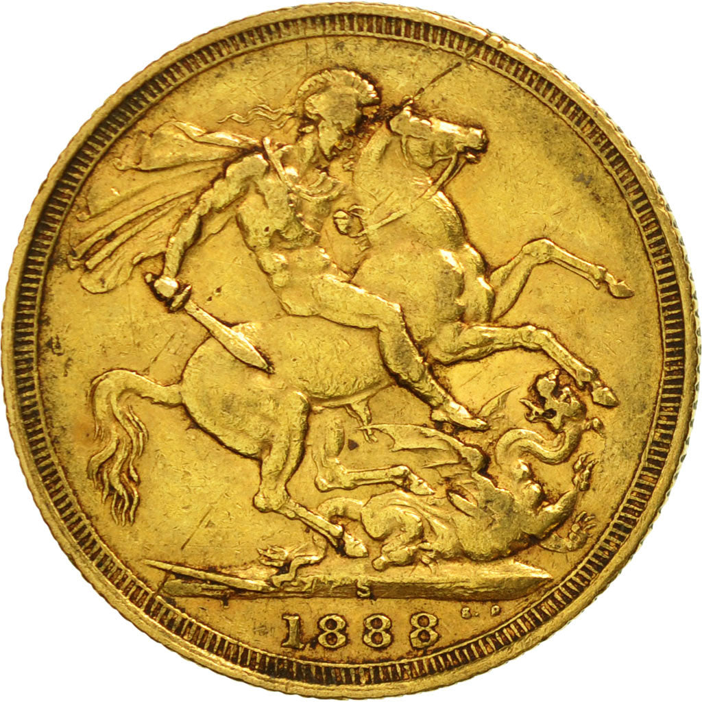 Coin, Australia, Victoria, Sovereign, 1888, Sydney, EF(40-45), Gold, KM:10