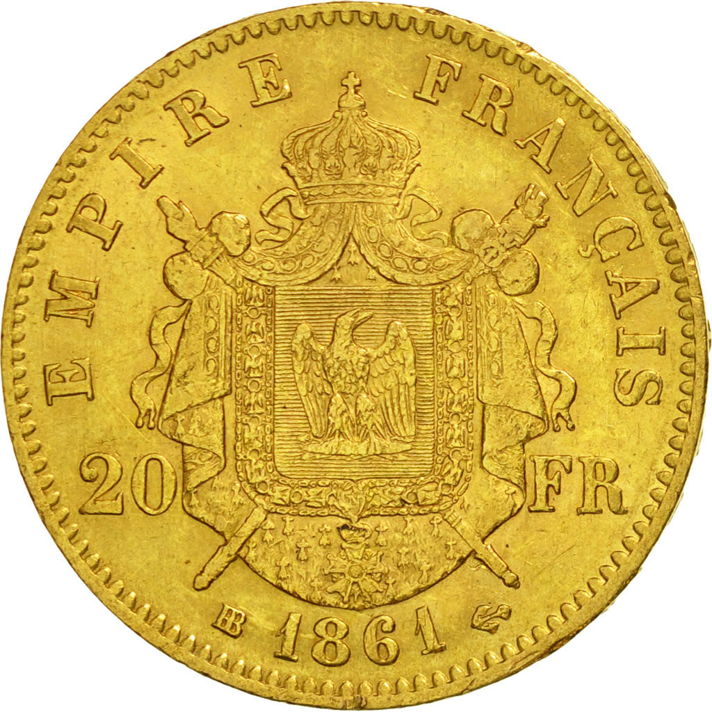 Münze, Frankreich, Napoleon III, Napoléon III, 20 Francs, 1861, Strasbourg