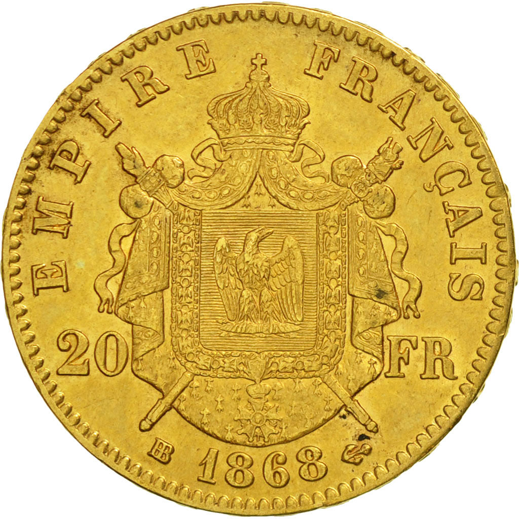 Münze, Frankreich, Napoleon III, Napoléon III, 20 Francs, 1868, Strasbourg