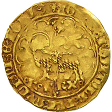 Coin, France, Charles VI, Agnel d'or, Montpellier, VF(30-35), Gold
