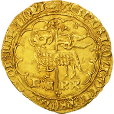 Coin, France, Charles VI, Agnel d'or, Troyes, AU(50-53), Gold, Duplessy:372