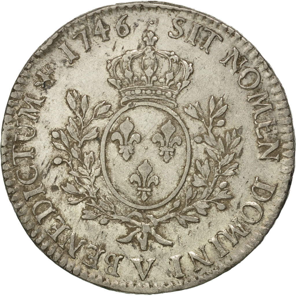 Frankreich, Louis XV, Écu au bandeau, 1746, Troyes, SS, Silber, KM:512.21