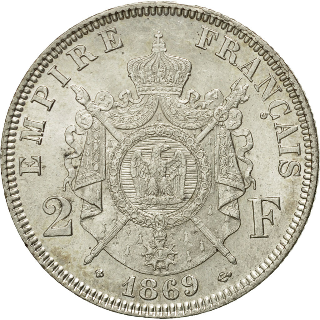 Monnaie, France, Napoleon III, Napoléon III, 2 Francs, 1869, Strasbourg, SUP+
