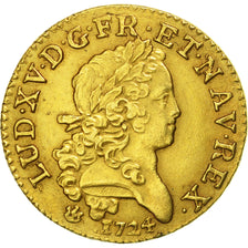 Coin, France, Louis XV, Louis d'or Mirliton, grandes palmes, Louis d'Or, 1724