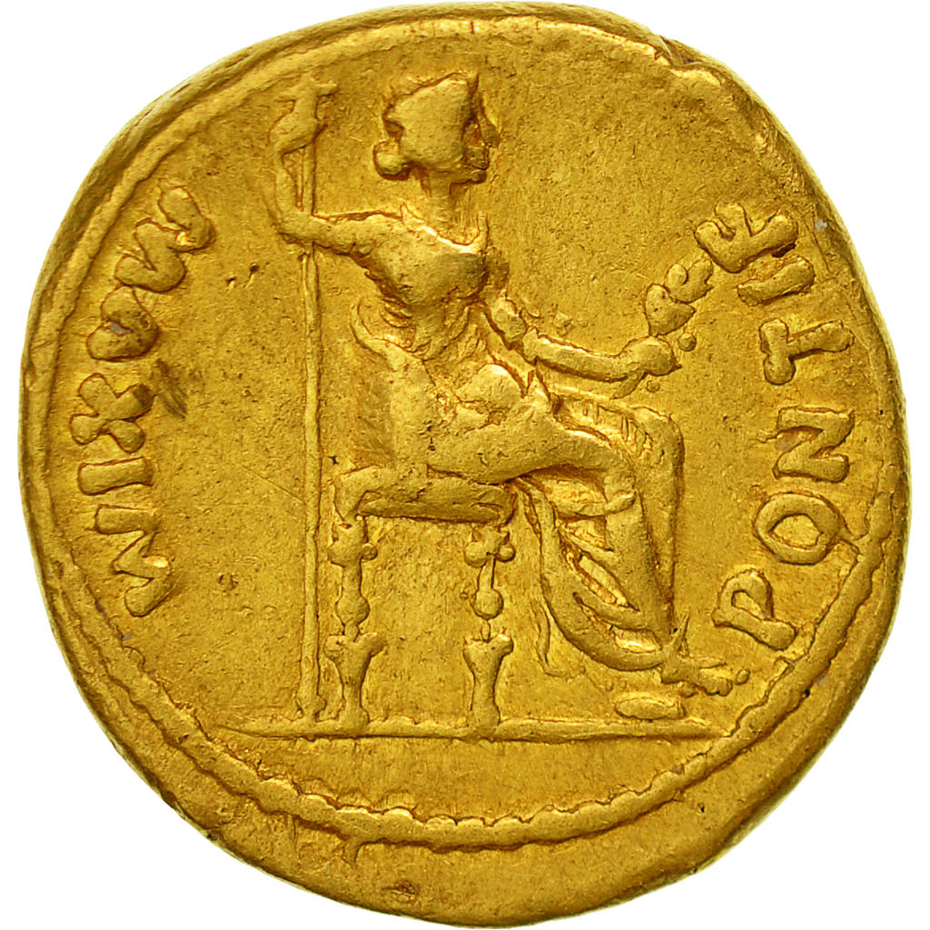 Moneta, Tiberius, Aureus, Lyons, BB, Oro, RIC:29