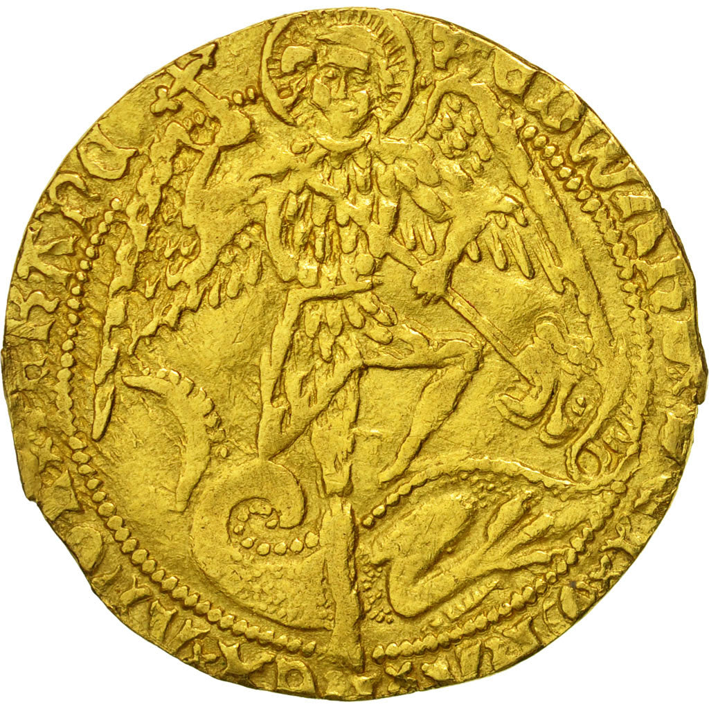 Monnaie, Grande-Bretagne, Edward IV, Gold Angel, Londres, TTB, Or, Spink:2091