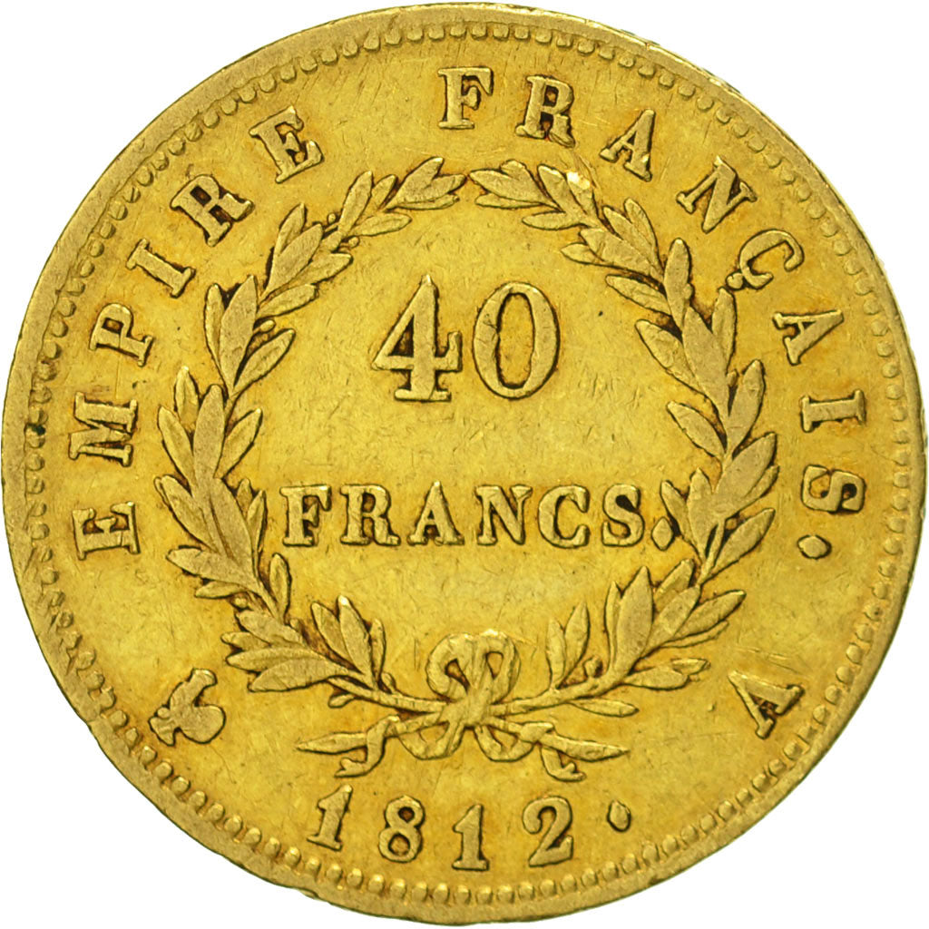 France, Napoléon I, 40 Francs, 1812, Paris, EF(40-45), Gold, KM:696.1