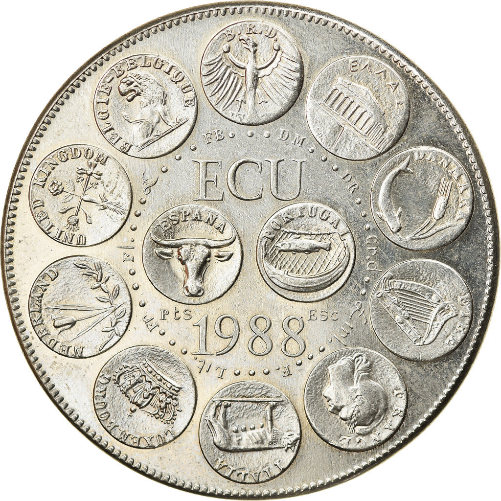 France, Medal, Ecu Europa, Marianne, Politics, Society, War, 1988, Rodier