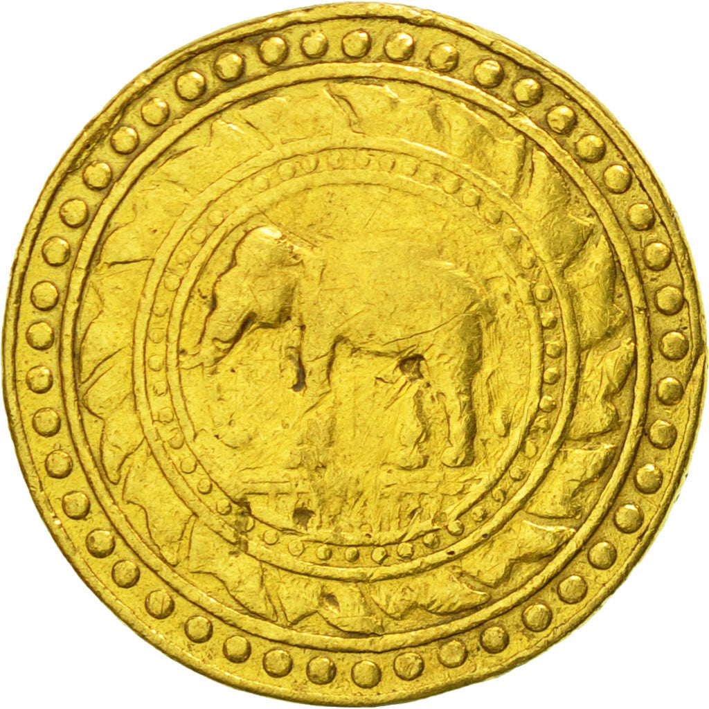 Coin, Thailand, Rama IV, Pit, 4 Baht, 1863, VF(30-35), Gold, KM:14