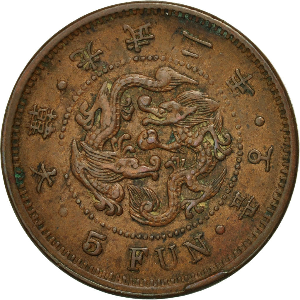 Coin, Korea, Kuang Mu, 5 Fun, 1898, AU(50-53), Copper, KM:1116