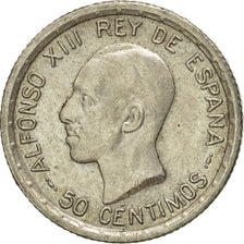 Coin, Spain, Alfonso XIII, 50 Centimos, 1926, AU(55-58), Silver, KM:741