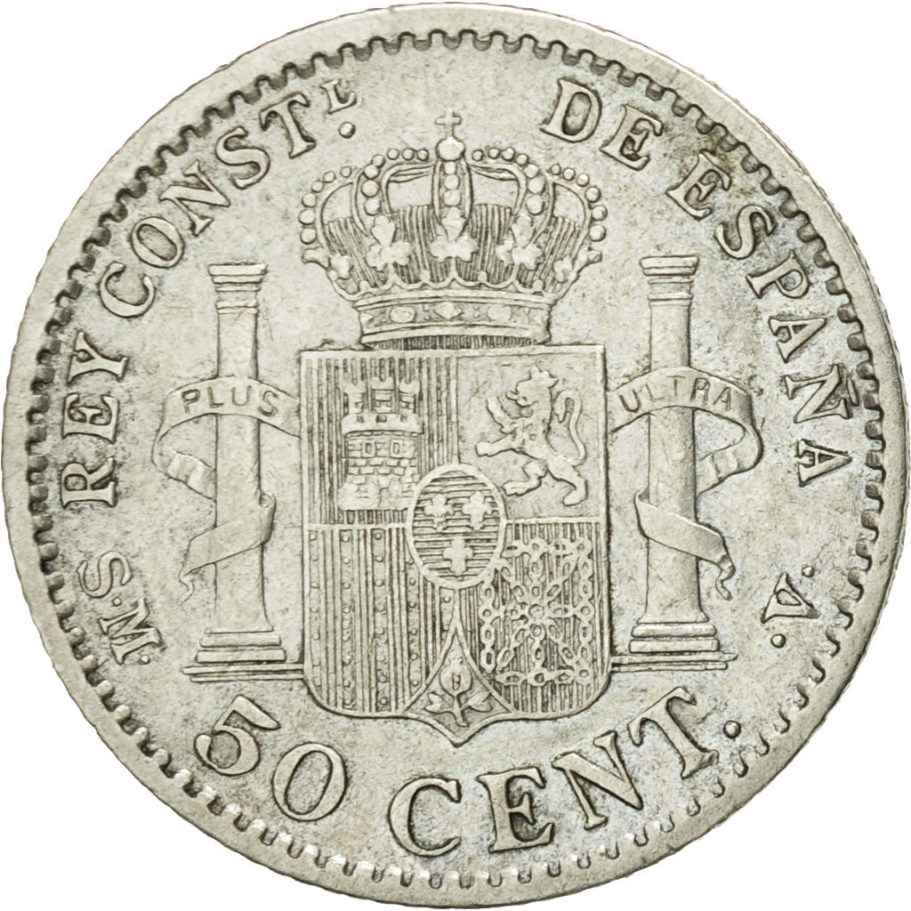 Coin, Spain, Alfonso XIII, 50 Centimos, 1904, EF(40-45), Silver, KM:723
