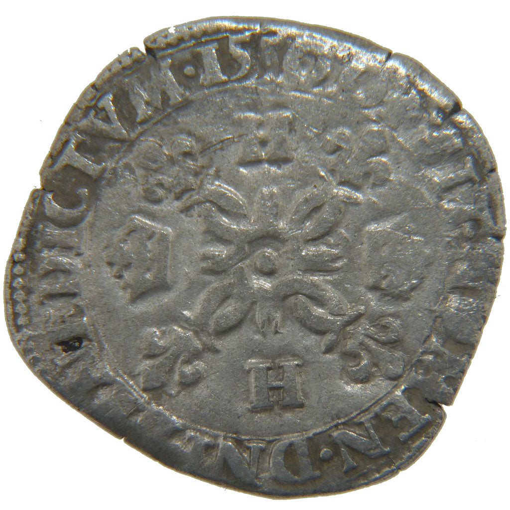 FRANCE, Douzain aux croissants, 1550, Montélimar, VF(30-35), Silver, Duplessy #.