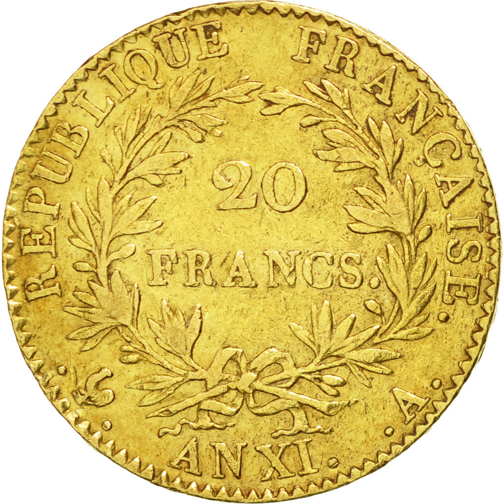 France, Napoléon I, 20 Francs, An XI, 1803, Paris, TTB, Or, KM:651, Gadoury:1020