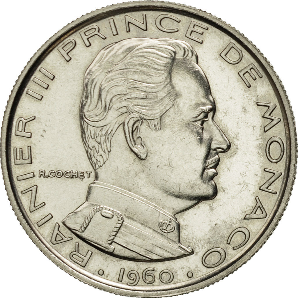 Coin, Monaco, Franc, 1960, MS(64), Nickel, KM:E38, Gadoury:150