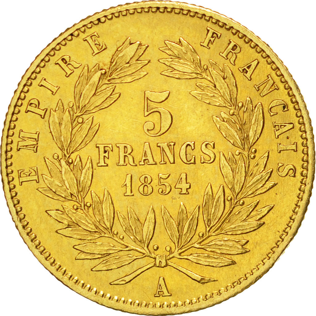 Monnaie, France, Napoleon III, Napoléon III, 5 Francs, 1854, Paris, SUP, Or
