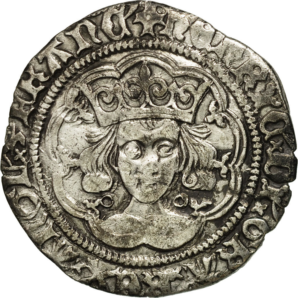 France, Calaisis, Henri VI, Gros, Calais, VF(30-35), Silver, Boudeau:1943