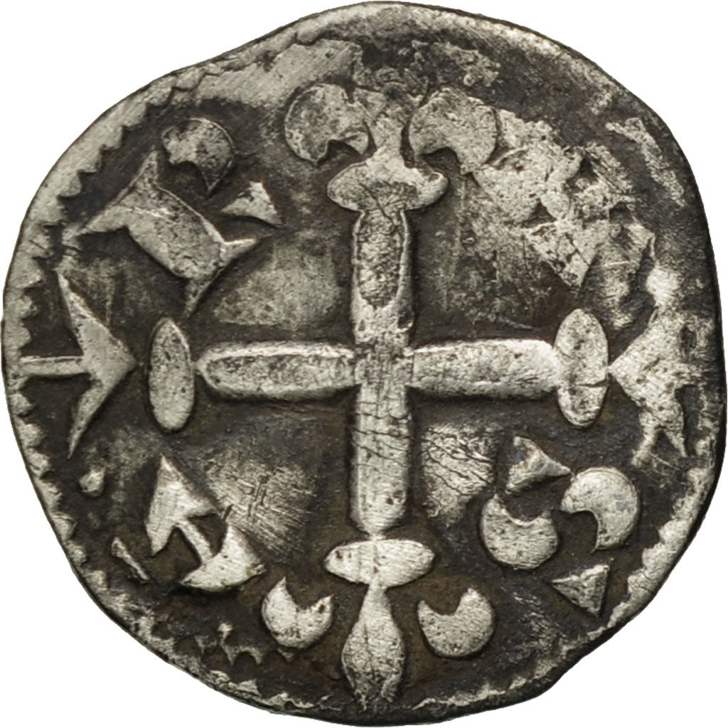 France, Artois, Robert II, Maille or Denarius, Arras, VF(30-35), Boudeau:1977