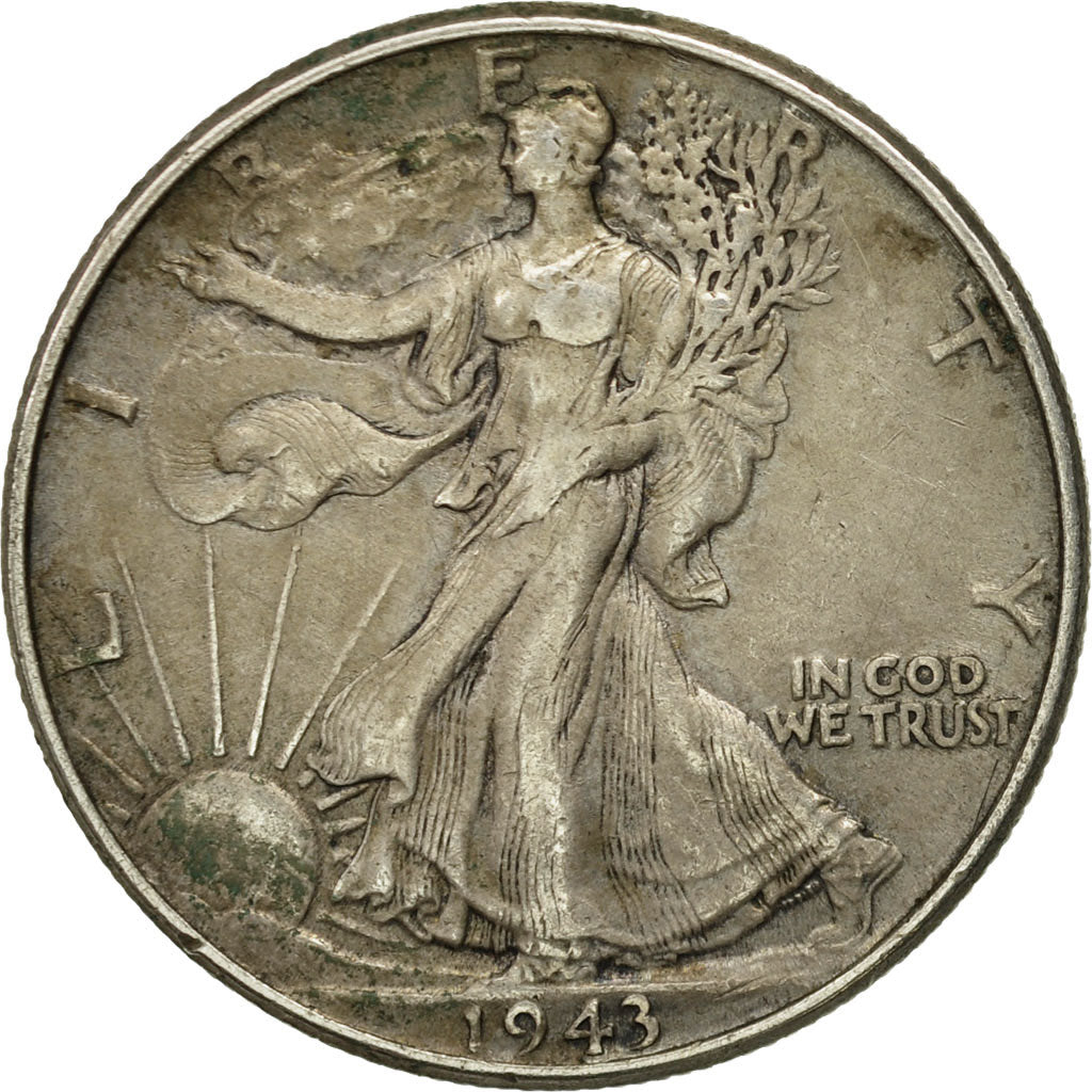 United States, Walking Liberty Half Dollar, 1943, Philadelphia, EF(40-45),KM:142