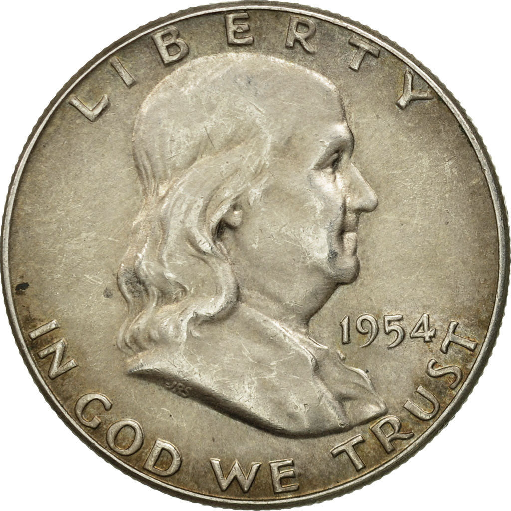 États-Unis, Franklin Half Dollar, 1954, Philadelphie, TTB+, Argent, KM:199